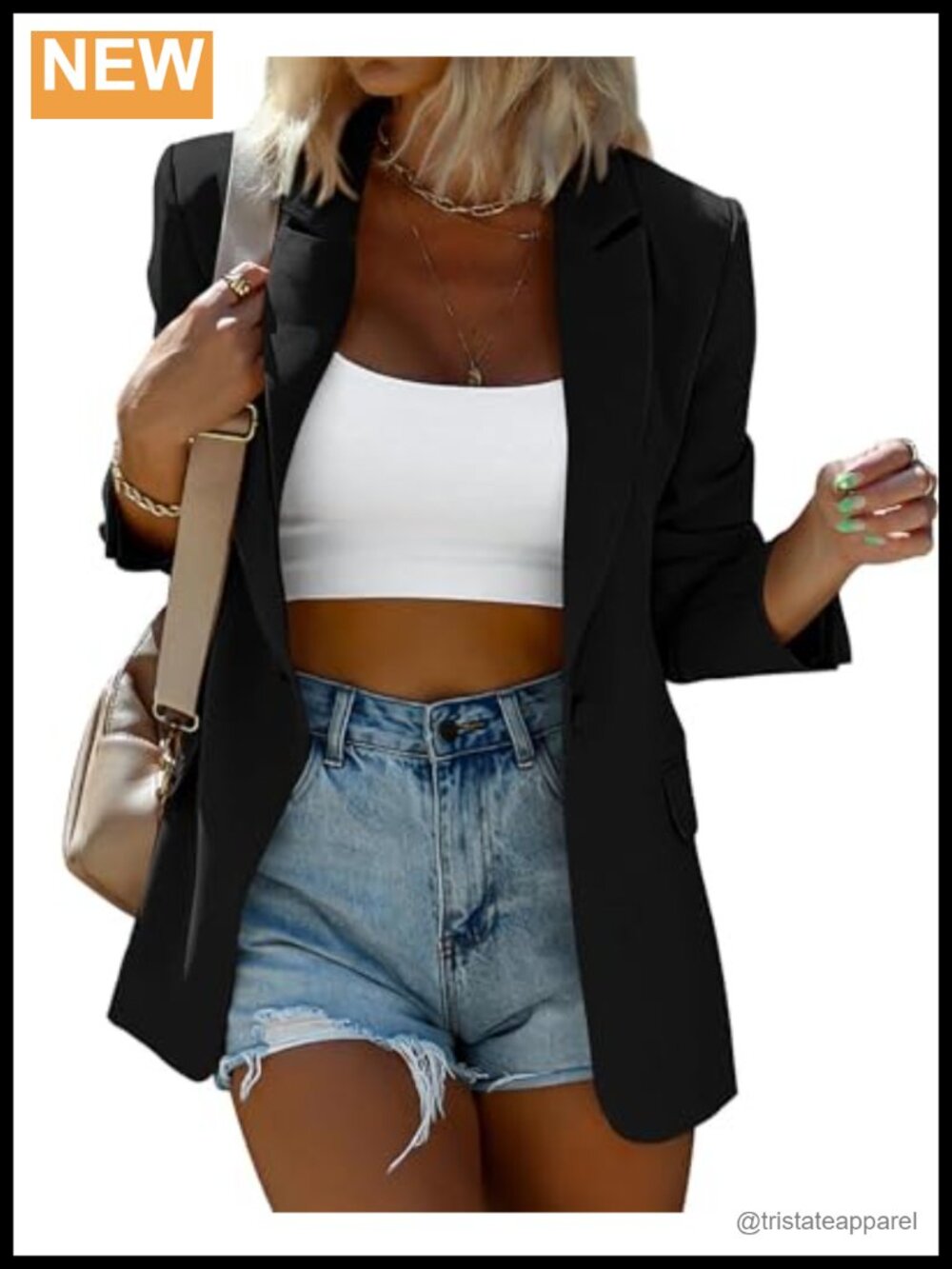 KIRUNDO Women's Blazer Business Casual Oversized Button Open Front